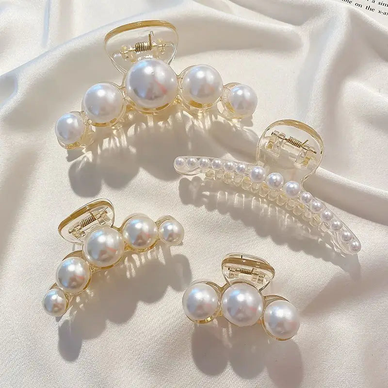Simulated Pearl Hair Claws Hair Clips