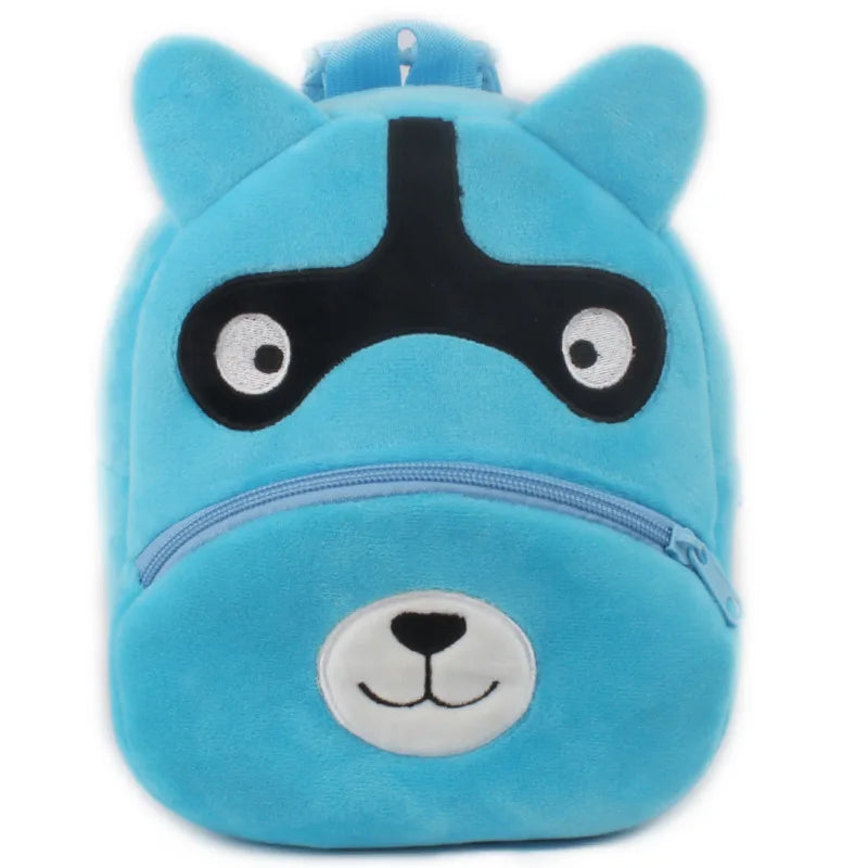 3D School Bags Cartoon Print Plush Kids Backpack Kindergarten Mini Bag