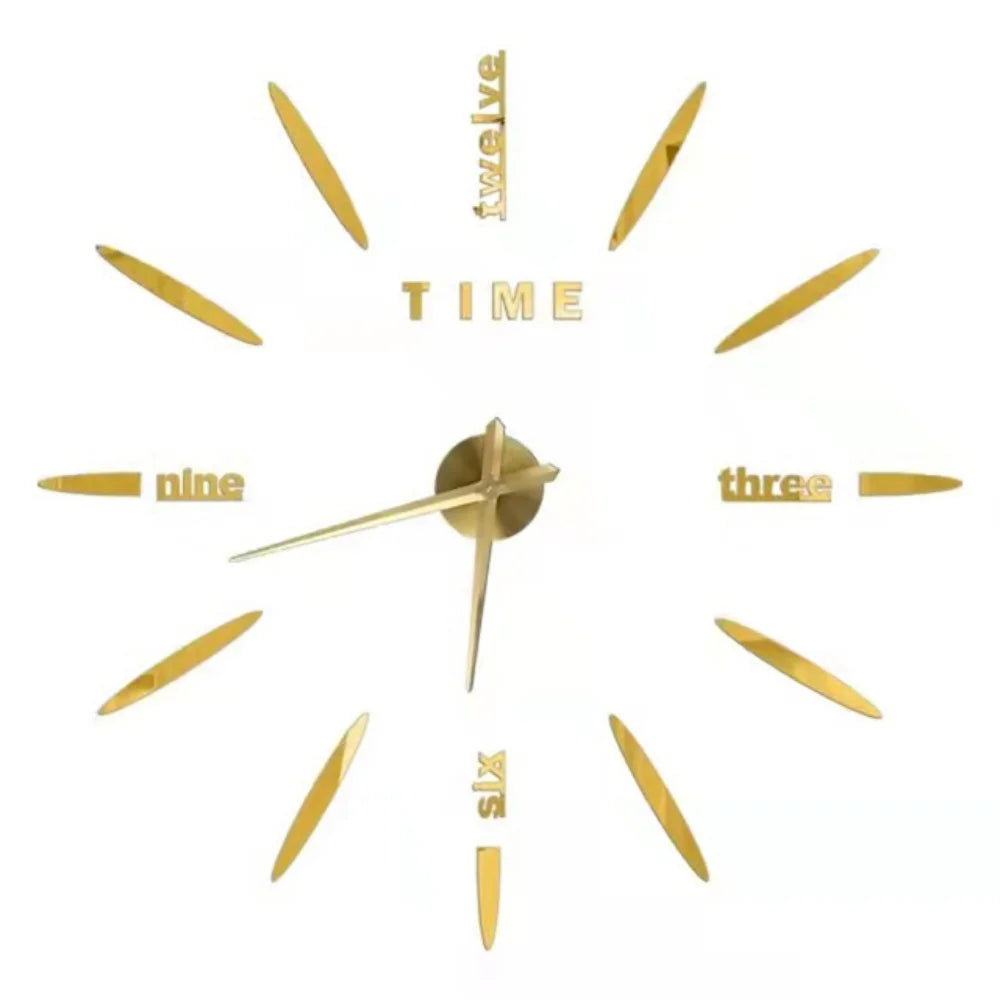 Large Wall 3D DIY Quartz Acrylic Mirror Stickers Clocks