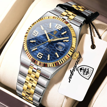 Quartz Stainless Steel Date Elegant Luminous Waterproof Watch