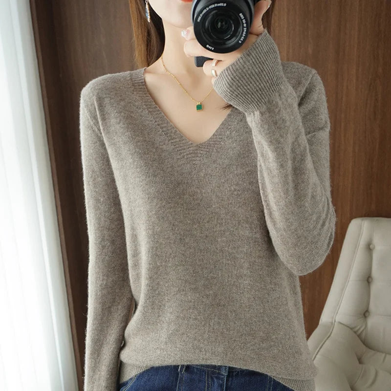 Cashmere V-neck Pullover
