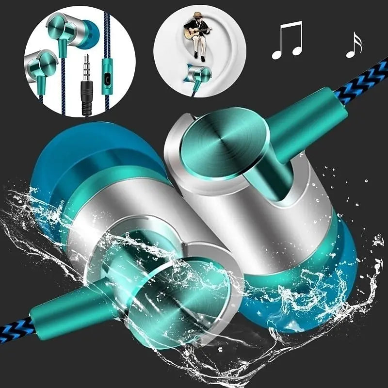 9D HIFI Heavy Bass Metal Wired Earphone Digital Headphone