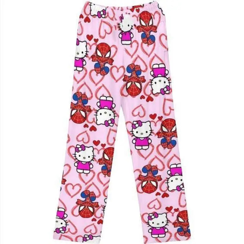 Hello Kitty Spider-Man Cotton Loose Pajama Pants
