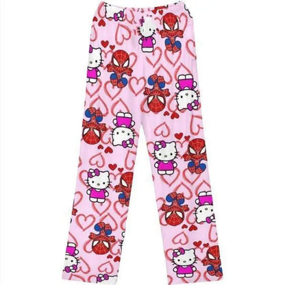 Hello Kitty Spider-Man Cotton Loose Pajama Pants