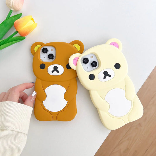 Rilakkuma Bear Silicone Soft Cover Case For iPhone Pro Max