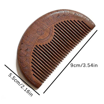 Natural Peach Wood Hair Comb Close Teeth Anti-static Brash