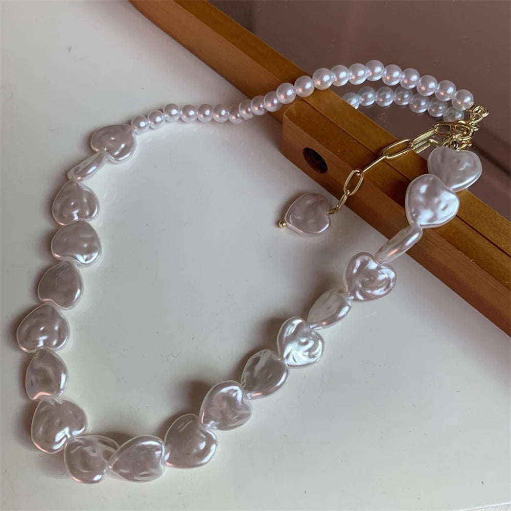 Elegant Irregular Pearl Multi-layer Pendant Choker Necklace