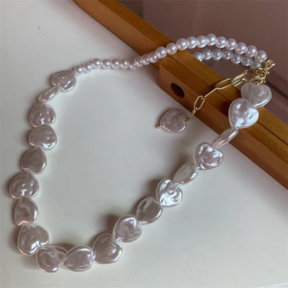 Elegant Irregular Pearl Multi-layer Pendant Choker Necklace