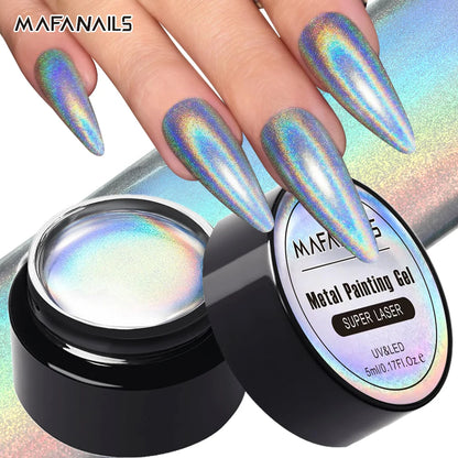 Metallic Painting Gel Chrome Gold Silver Mirror Effect Nail Polish
