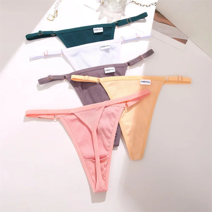 Cotton Thongs Adjustable Waist Sexy G-String Seamless Intimate Lingerie S-XL