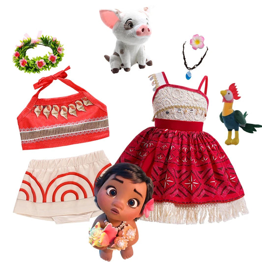 New Moana Costume Cosplay Toddler Dress