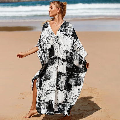 Kaftan Swimsuit Cover Up Oversized Long Beach Dress
