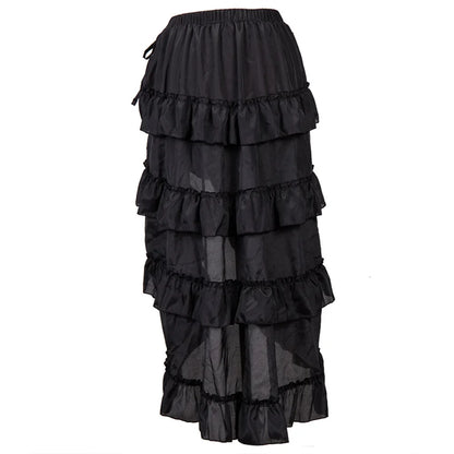 Gothic Long Sexy High-Low Ruffles Corset Skirts