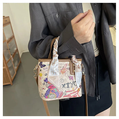 Painted Graffiti Artistic Crossbody Adjustable Shoulder Strap Bag