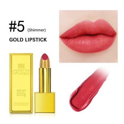 Hallowmas High-pigmented Gold Lipstick Shiny Metallic Matte