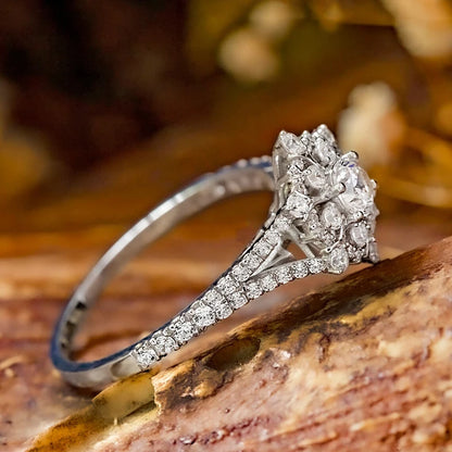 Huitan Fancy Snowflake Cubic Zirconia Rings