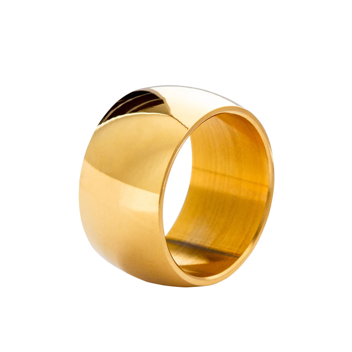 12mm Smooth Stainless Steel Classic Gold Couple Rings