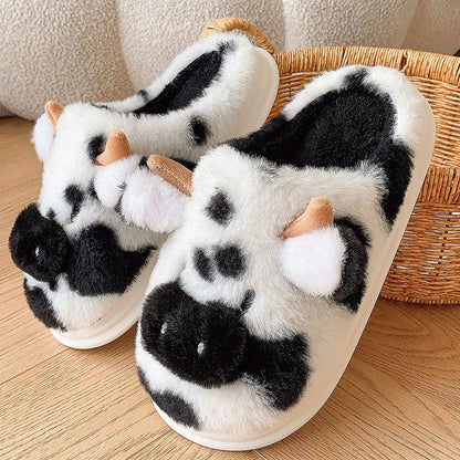 DANA Winter Warm Cartoon Cow Slippers