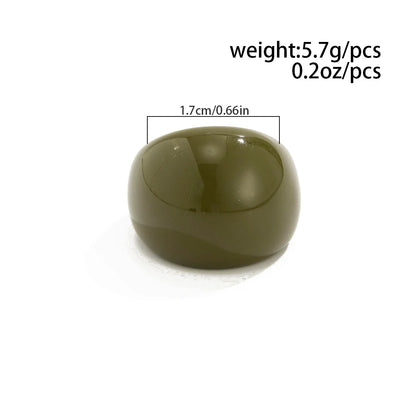 Vintage Smooth Water Drop Resin Plastic Boho Geometric Rings