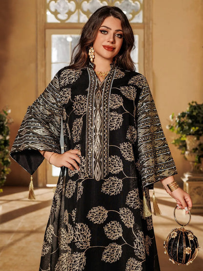 Red Islamic with Gold Detailing Ideal Abayas
