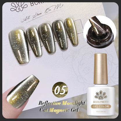 Sparkling Glass Bead Cat Magnetic Gel Nail Polish