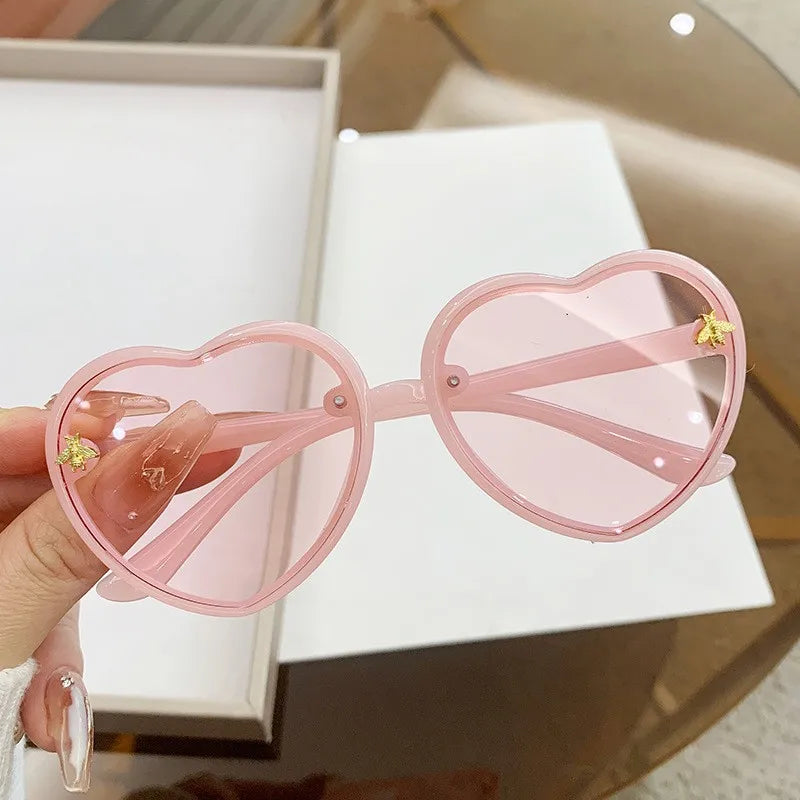 Heart Retro Cute Pink Cartoon Sunglasses