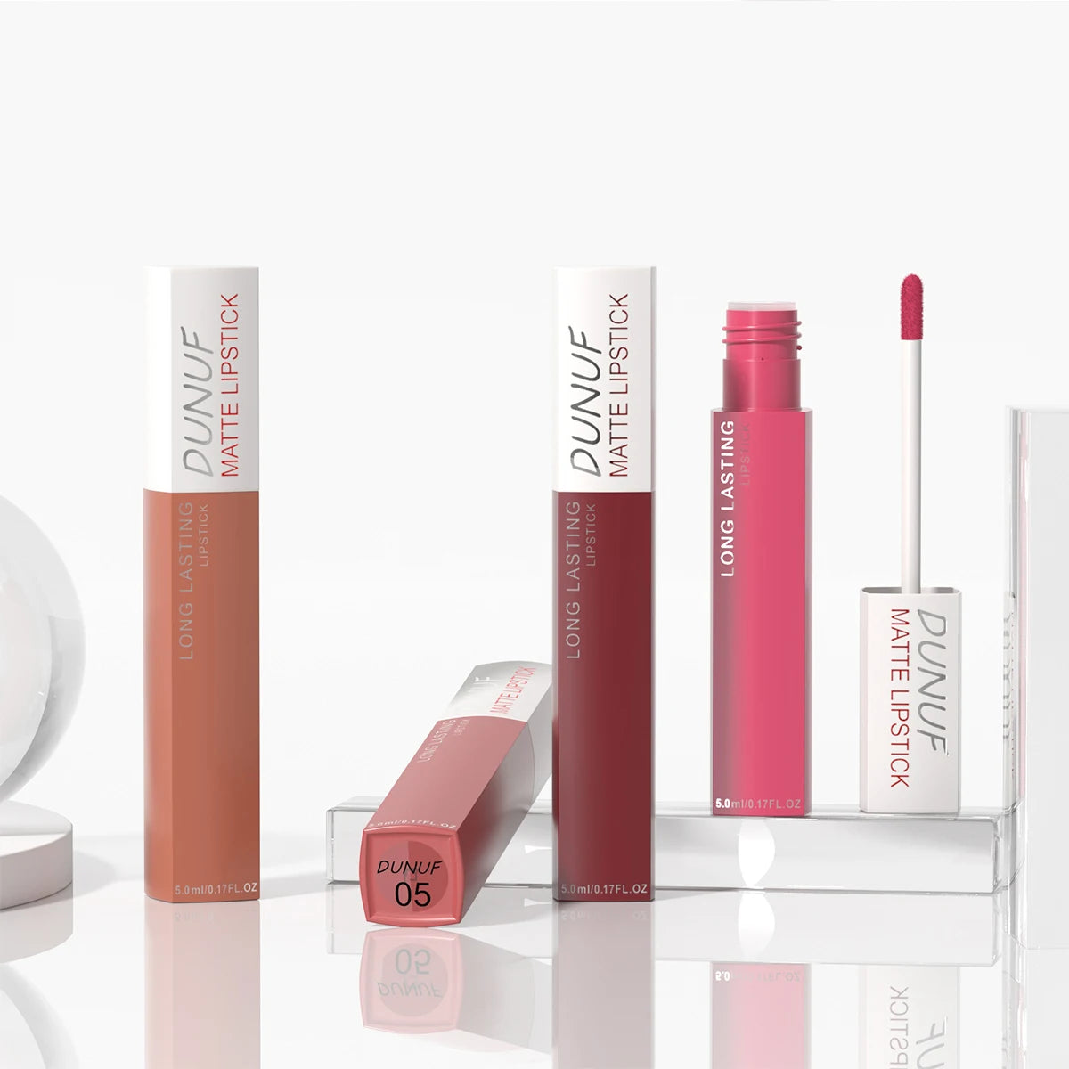 8 pcs matte color lasting lip gloss lipstick set