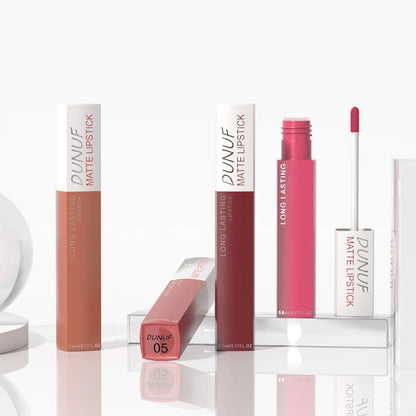 8 pcs matte color lasting lip gloss lipstick set
