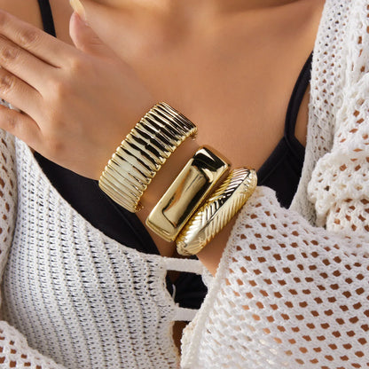 Wide Cuff Chunky Bangle Bracelet