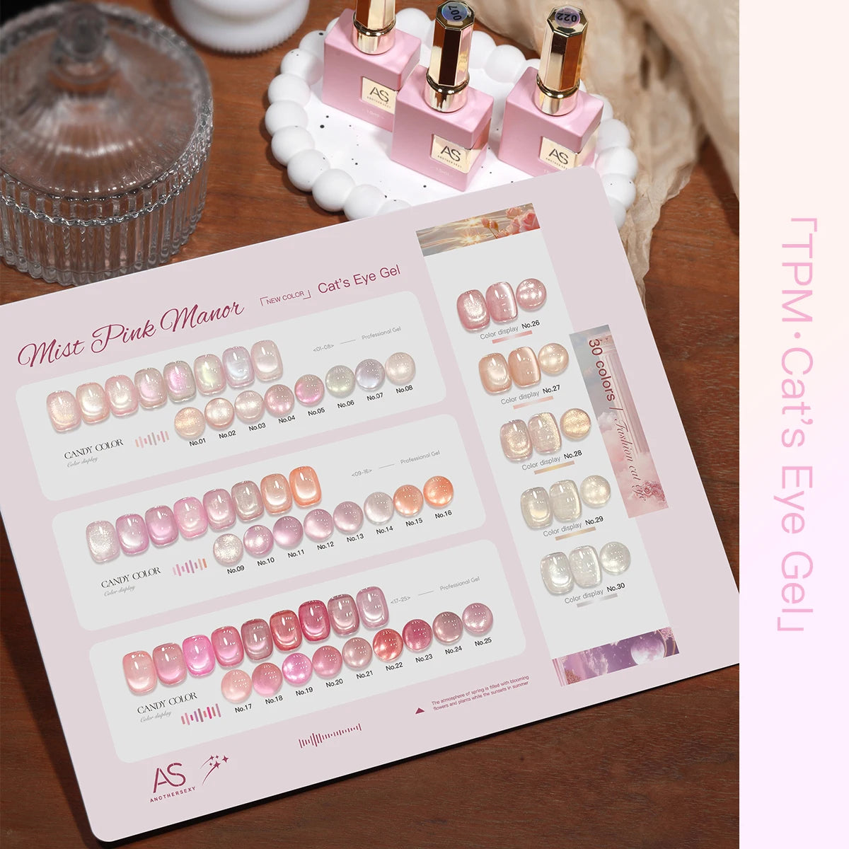 15ml Peachy Whimsy Pink Cat Eye Gel Nail Polish Glitter
