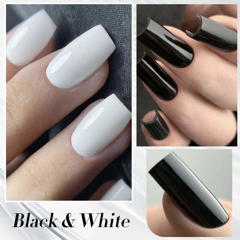250g Pure Black White Color Gel Nail Polish Jelly Nude Gel