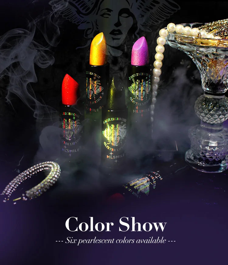 Glitter Lipstick Waterproof Diamond Pearlescent Metallic