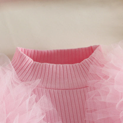 Autumn Winter Long-Sleeve Top + White Skirt Toddlers 6M-3 Years Set