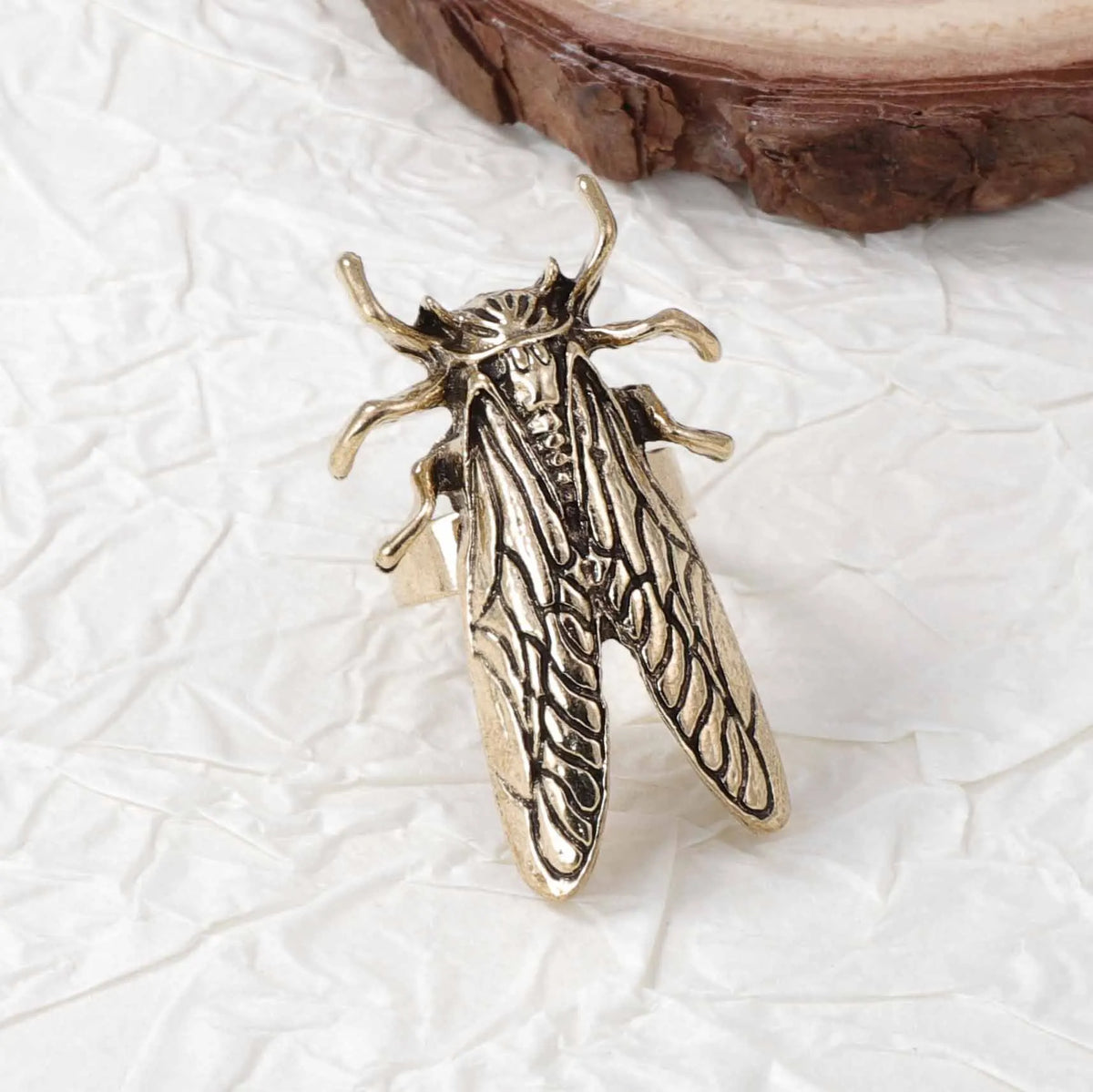 Retro Insect Opening Animal Beetle Cicada Punk Adjustable Ring