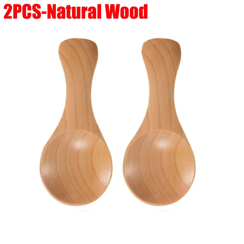 1-10PCS Mini Natural Wooden Spoons