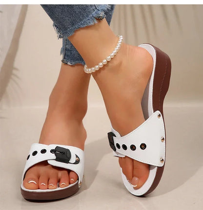 Luxury Soft Wedges Heeled Slippers
