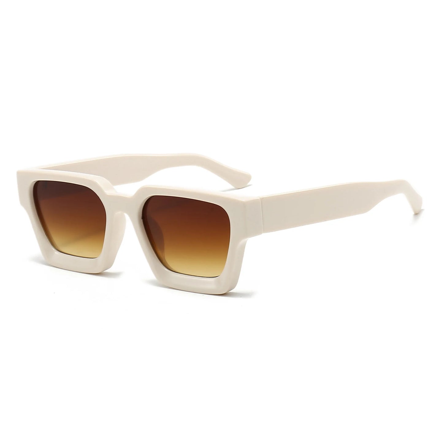 Square Luxury Retro Green Brand Designer Sun Glasses