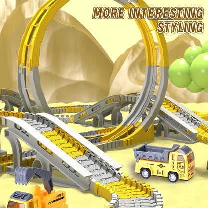 DIY building block track splicing puzzle Electric Track Toy