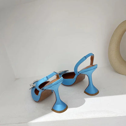 Silk High Heels Luxury Crystal Butterfly Shoes
