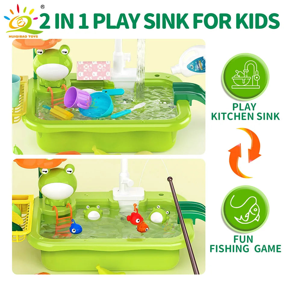 Baby Kitchen Toy Plastic Dish Wash Sink Electric Dishwasher Toys