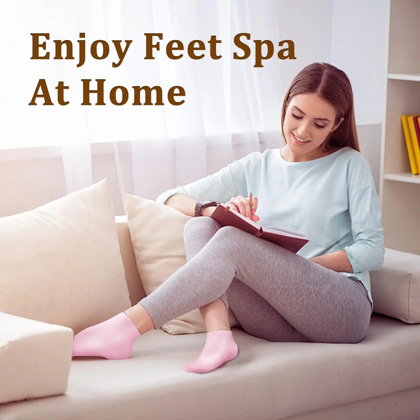 قطعتان من جوارب العناية بالقدم من السيليكون