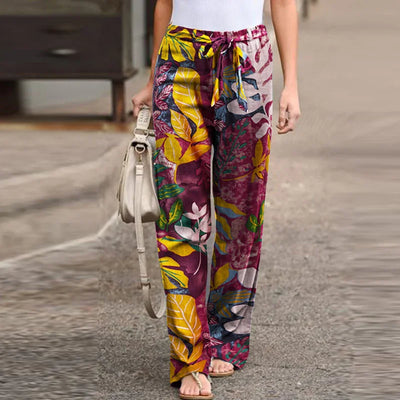 Casual Cotton High Waist Wide Leg Pants