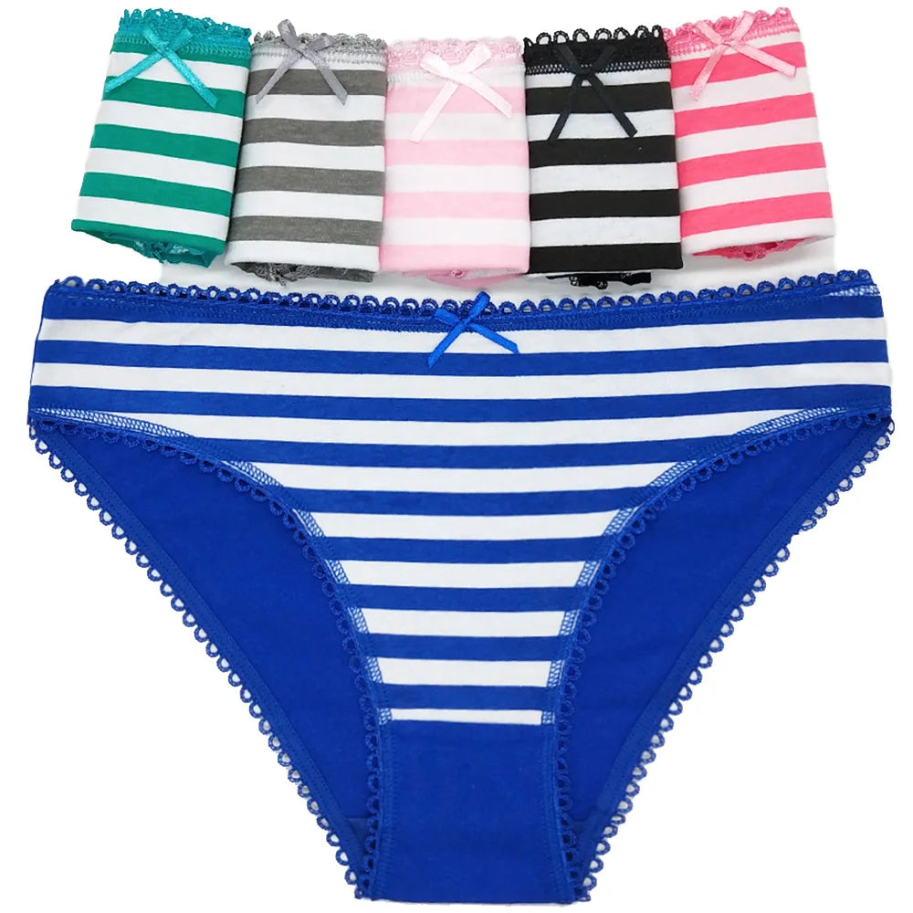 Underwear Hipster Cotton Briefs Low Waist Solid Sexy Lingerie 6 Pcs/set