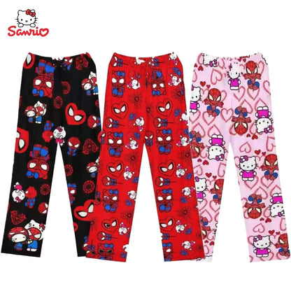 Hello Kitty Spider-Man Cotton Loose Pajama Pants