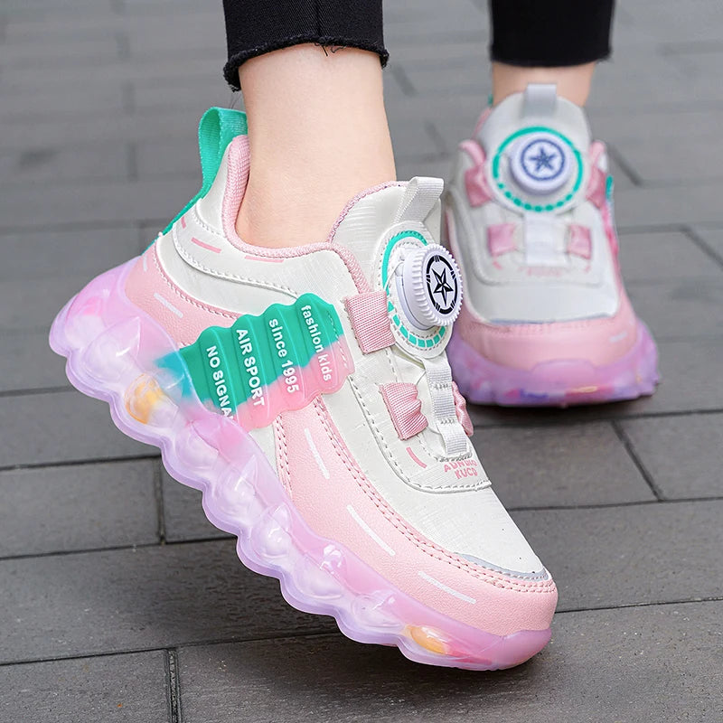 Anti-skid Leather Kids Running Sneaker
