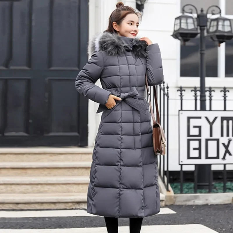 Fur Parkas Quilted Thicken Long Coat Jacket