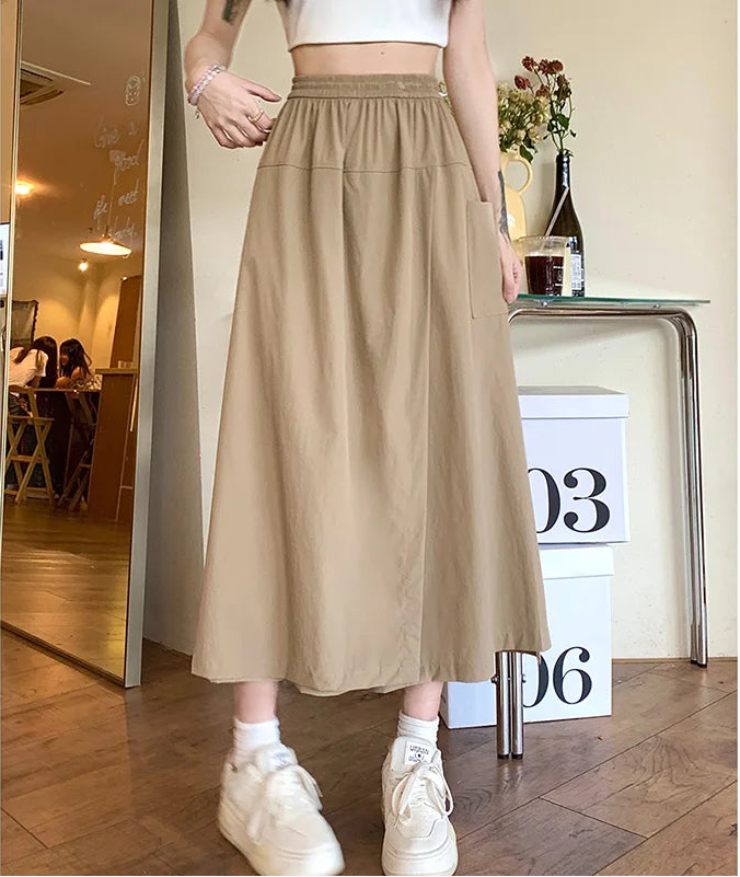 Chic Elastic High Waisted Long Wide Leg Pants