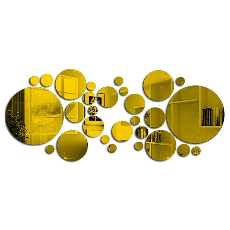 26 PCs 3D Acrylic Mirror Wall Sticker Wall Decoration
