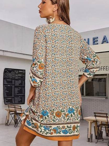 Mid Sleeve High Mini Dress