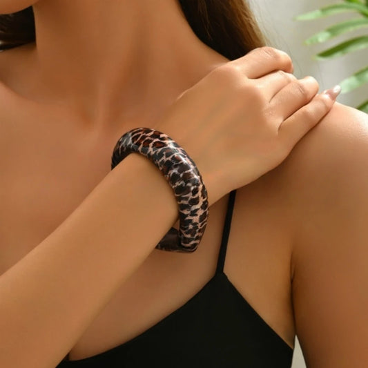 Vintage Exaggerate Leopard Acrylic Bracelets